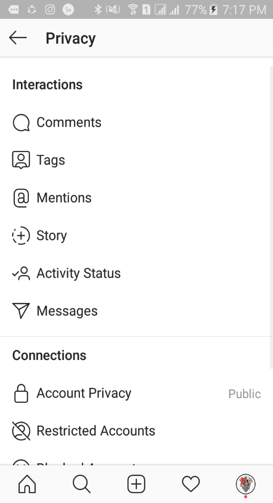 خصوصی کردن حساب برای افزایش امنیت اینستاگرام