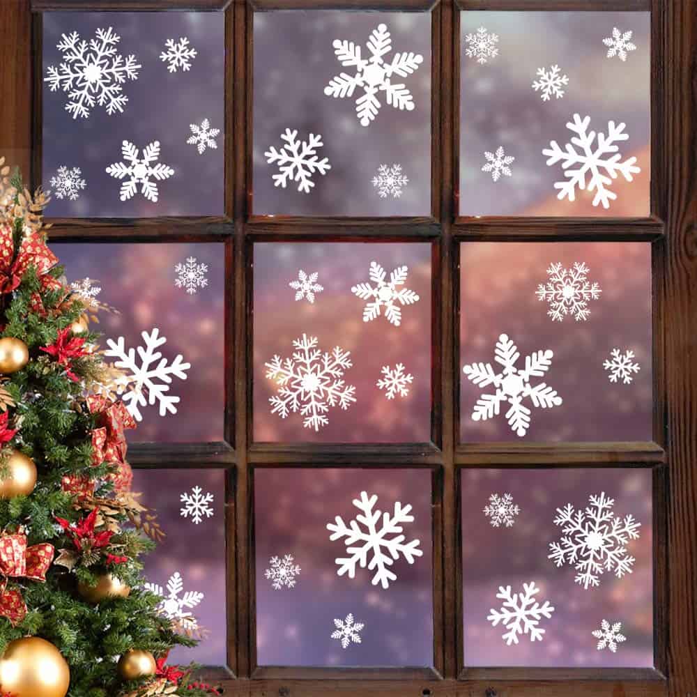  LUDILO 135 عدد پنجره کریسمس برچسب های Snowflakes Window Decals 